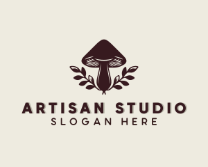 Organic Garden Mushroom logo design