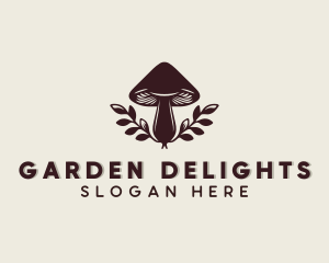 Organic Garden Mushroom logo design