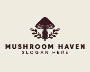 Organic Garden Mushroom logo design