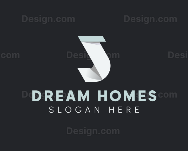 Architecture Origami Letter J Logo
