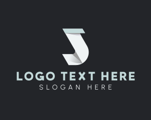 Monochrome - Architecture Origami Letter J logo design