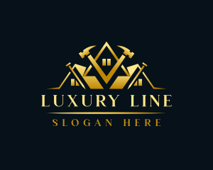 Luxury Hammer Construction logo design