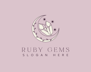 Cosmic Moon Gem logo design