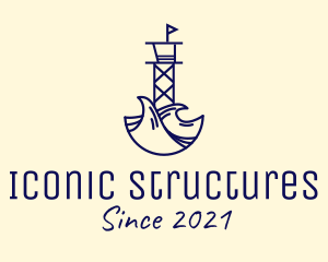 Blue Watchtower Structure logo design