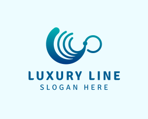 Ocean Wave Lines logo design