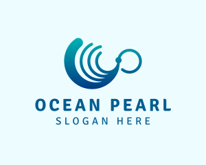 Ocean Wave Lines logo design