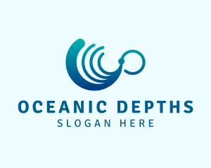 Ocean Wave Lines logo design