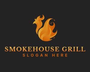 Chicken Fire Grill logo design