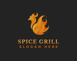 Chicken Fire Grill logo design