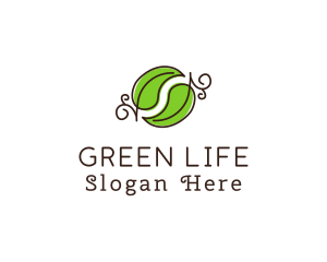 Green Herbal Leaves logo design