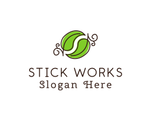 Green Herbal Leaves logo design