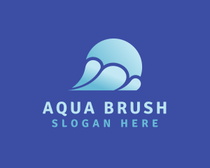 Aqua Waves Sun Droplet logo design