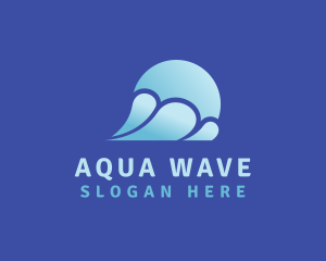 Aqua Waves Sun Droplet logo design