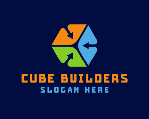 Directional Arrow Cube logo design