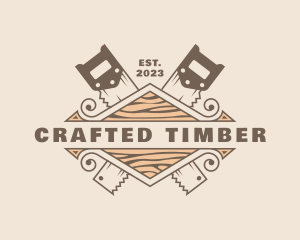 Saw Wood Carpentry logo design