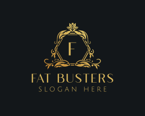 Golden Floral Beauty Boutique logo design