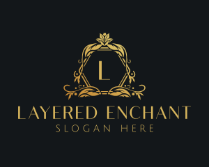 Golden Floral Beauty Boutique logo design