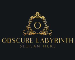 Golden Floral Beauty Boutique logo design