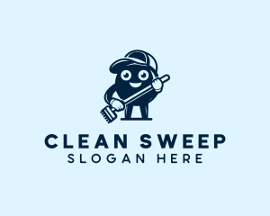 Janitor Cleaning Broom logo