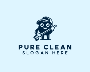 Janitor Cleaning Broom logo design