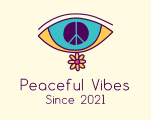 Hippie Peace Eye logo design