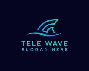 Fin Surf Wave logo design