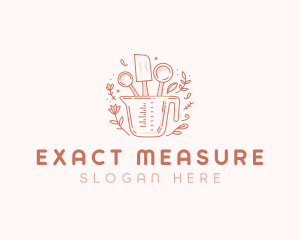 Floral Baking Measuring Cup logo design