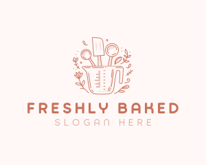 Floral Baking Measuring Cup logo design