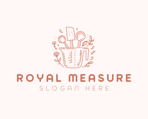 Floral Baking Measuring Cup logo design