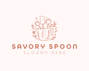 Floral Baking Measuring Cup logo design