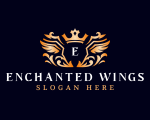 Luxury Crown Wings logo design