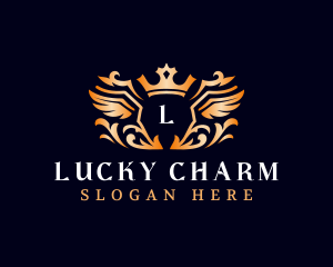 Luxury Crown Wings logo design