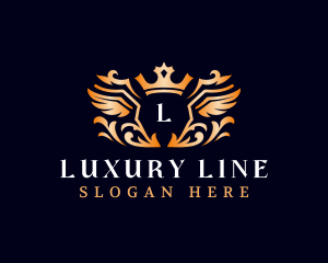 Luxury Crown Wings logo design