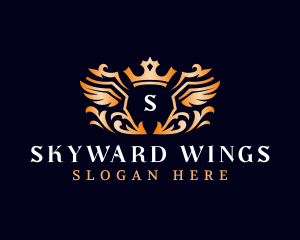 Luxury Crown Wings logo design