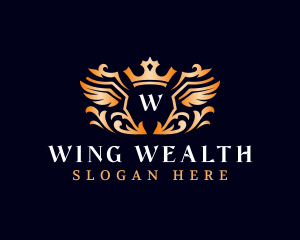 Luxury Crown Wings logo design