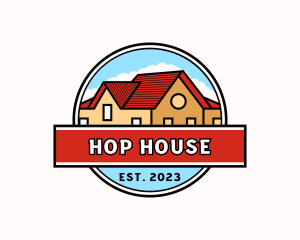 Roofing House Real Estate logo design