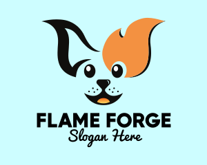 Cute Fiery Dog logo design