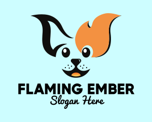 Cute Fiery Dog logo design