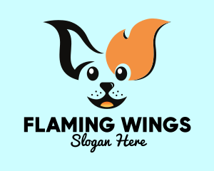 Cute Fiery Dog logo design