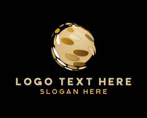 3D Gold Globe logo