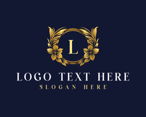 Floral Wreath Insignia logo design