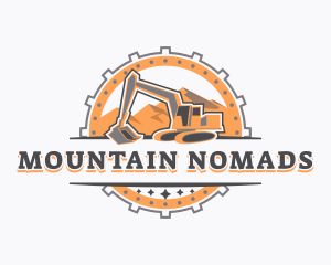 Backhoe Mountain Excavator logo design