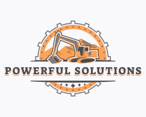 Backhoe Mountain Excavator logo design