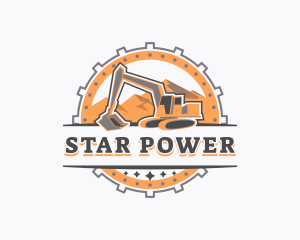 Backhoe Mountain Excavator logo design