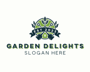 Gardening Shovel Greenhouse logo design