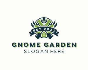 Gardening Shovel Greenhouse logo design