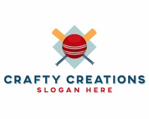 Sports Cricket Ball Paddle logo design