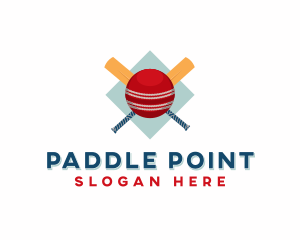 Sports Cricket Ball Paddle logo design