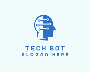 Artificial Intelligence Bot Circuit logo design