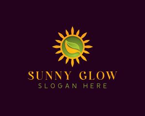  Ecology Sun Leaf logo design